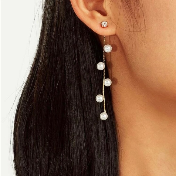 3/$30 Faux Pearl Decor Drop Earrings - Picture 3 of 7